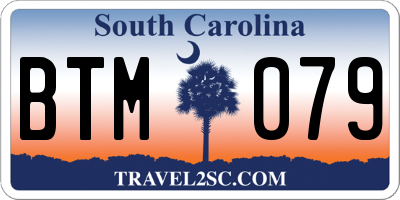 SC license plate BTM079