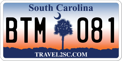SC license plate BTM081