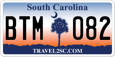 SC license plate BTM082