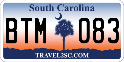 SC license plate BTM083