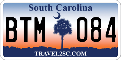 SC license plate BTM084