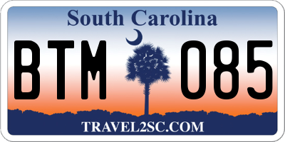 SC license plate BTM085