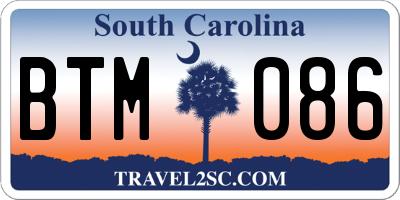 SC license plate BTM086