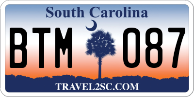 SC license plate BTM087