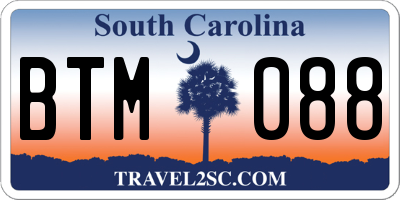 SC license plate BTM088