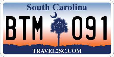 SC license plate BTM091