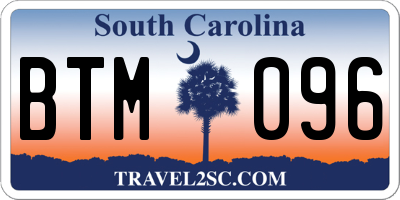 SC license plate BTM096