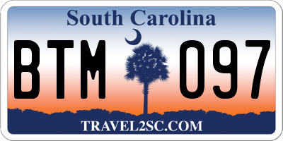 SC license plate BTM097