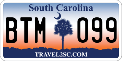 SC license plate BTM099
