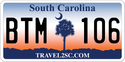 SC license plate BTM106