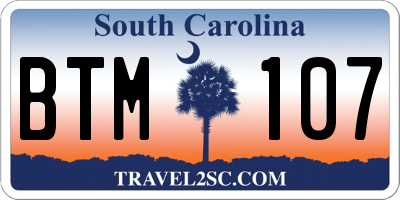 SC license plate BTM107