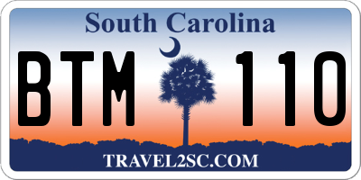 SC license plate BTM110