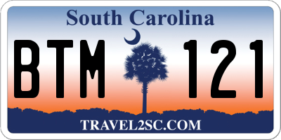 SC license plate BTM121