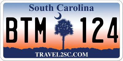 SC license plate BTM124
