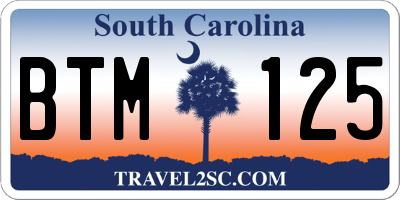 SC license plate BTM125