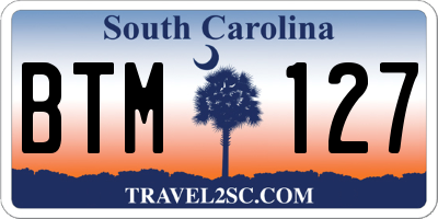 SC license plate BTM127