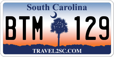 SC license plate BTM129
