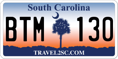 SC license plate BTM130