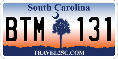 SC license plate BTM131