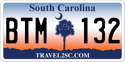 SC license plate BTM132