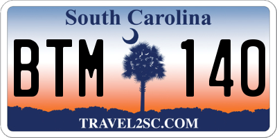 SC license plate BTM140