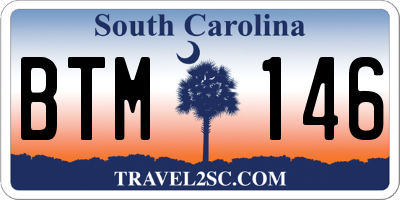 SC license plate BTM146