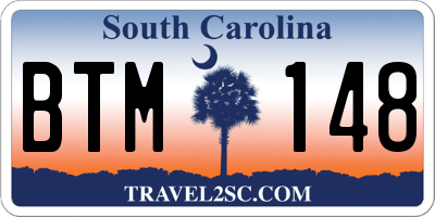 SC license plate BTM148