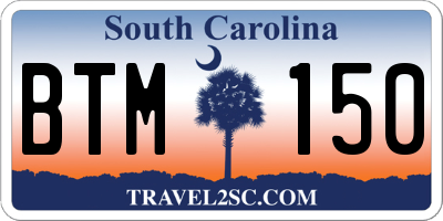 SC license plate BTM150