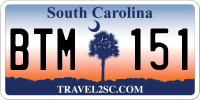 SC license plate BTM151