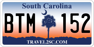 SC license plate BTM152