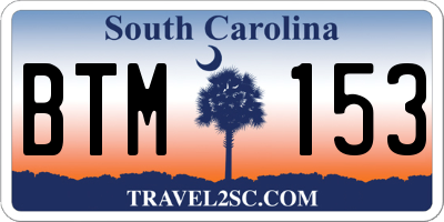 SC license plate BTM153