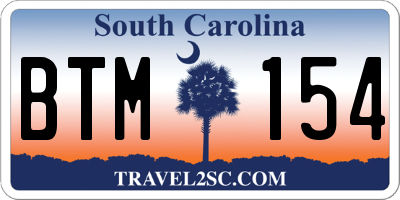 SC license plate BTM154