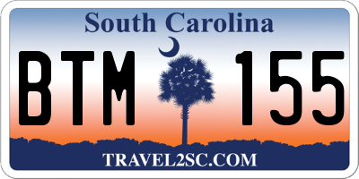 SC license plate BTM155
