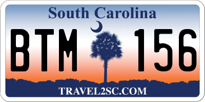 SC license plate BTM156