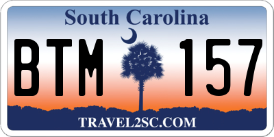 SC license plate BTM157