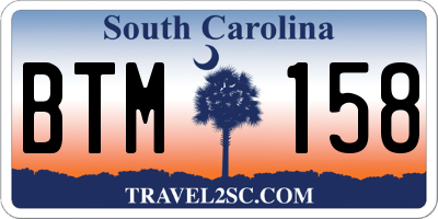 SC license plate BTM158