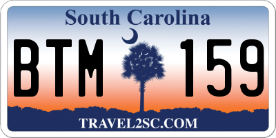 SC license plate BTM159