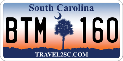 SC license plate BTM160