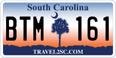 SC license plate BTM161