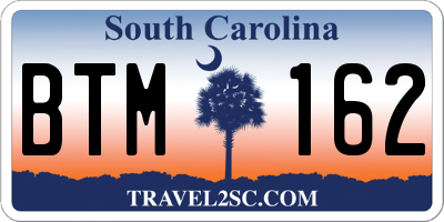 SC license plate BTM162
