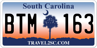 SC license plate BTM163
