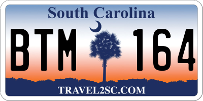 SC license plate BTM164