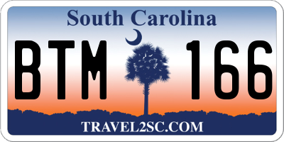 SC license plate BTM166