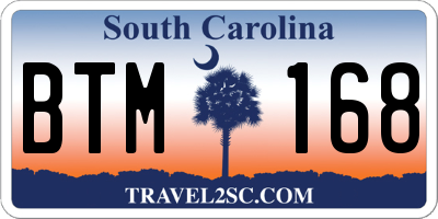 SC license plate BTM168