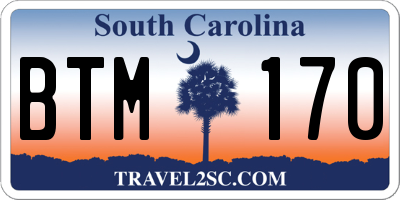 SC license plate BTM170