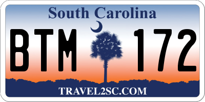 SC license plate BTM172