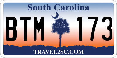 SC license plate BTM173