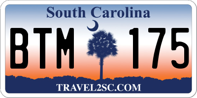 SC license plate BTM175