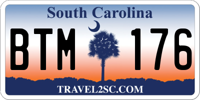 SC license plate BTM176
