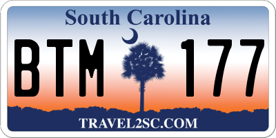 SC license plate BTM177